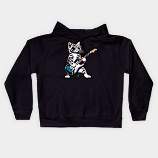 Guitar Cat Novelty Rock Music Band Concert Funny Cat Kids Hoodie